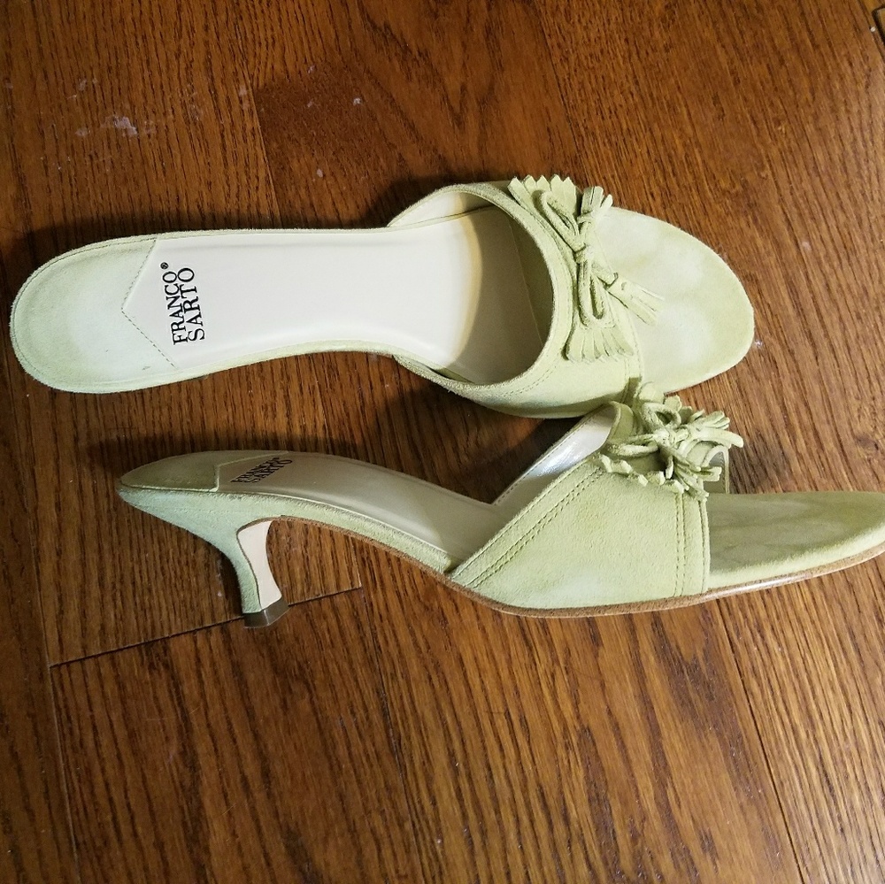 Chartreuse kitten heels